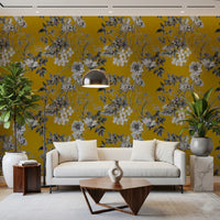 Boceto botánico de Flor de Ocre Wallpaper⁠