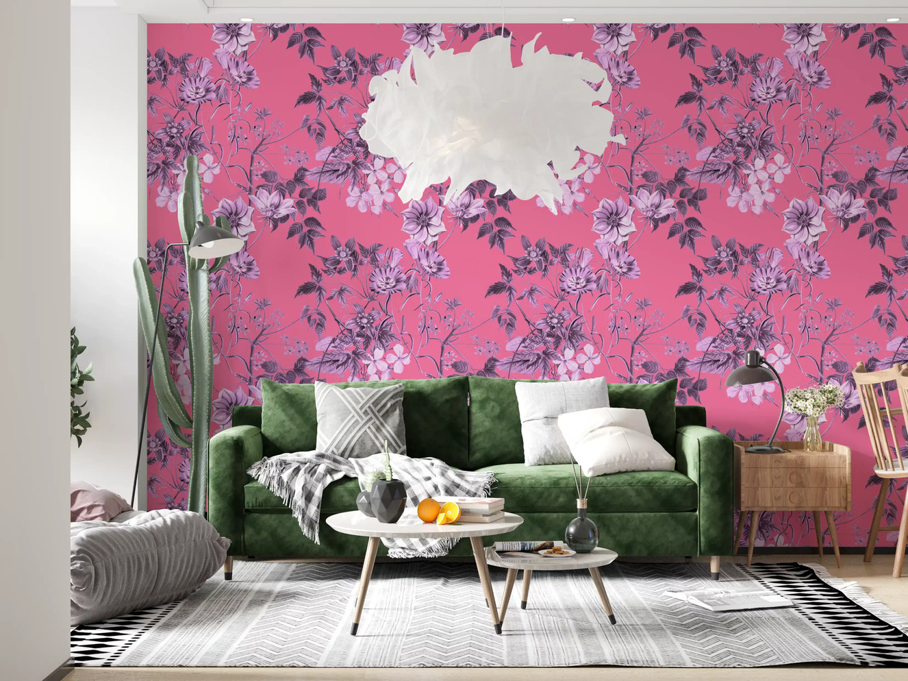 Grabados de jardín de fucsias Wallpaper⁠