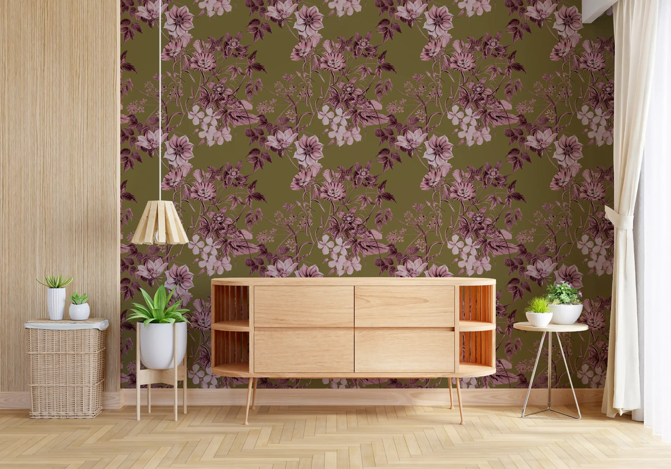 Colorete botánico vintage Wallpaper⁠