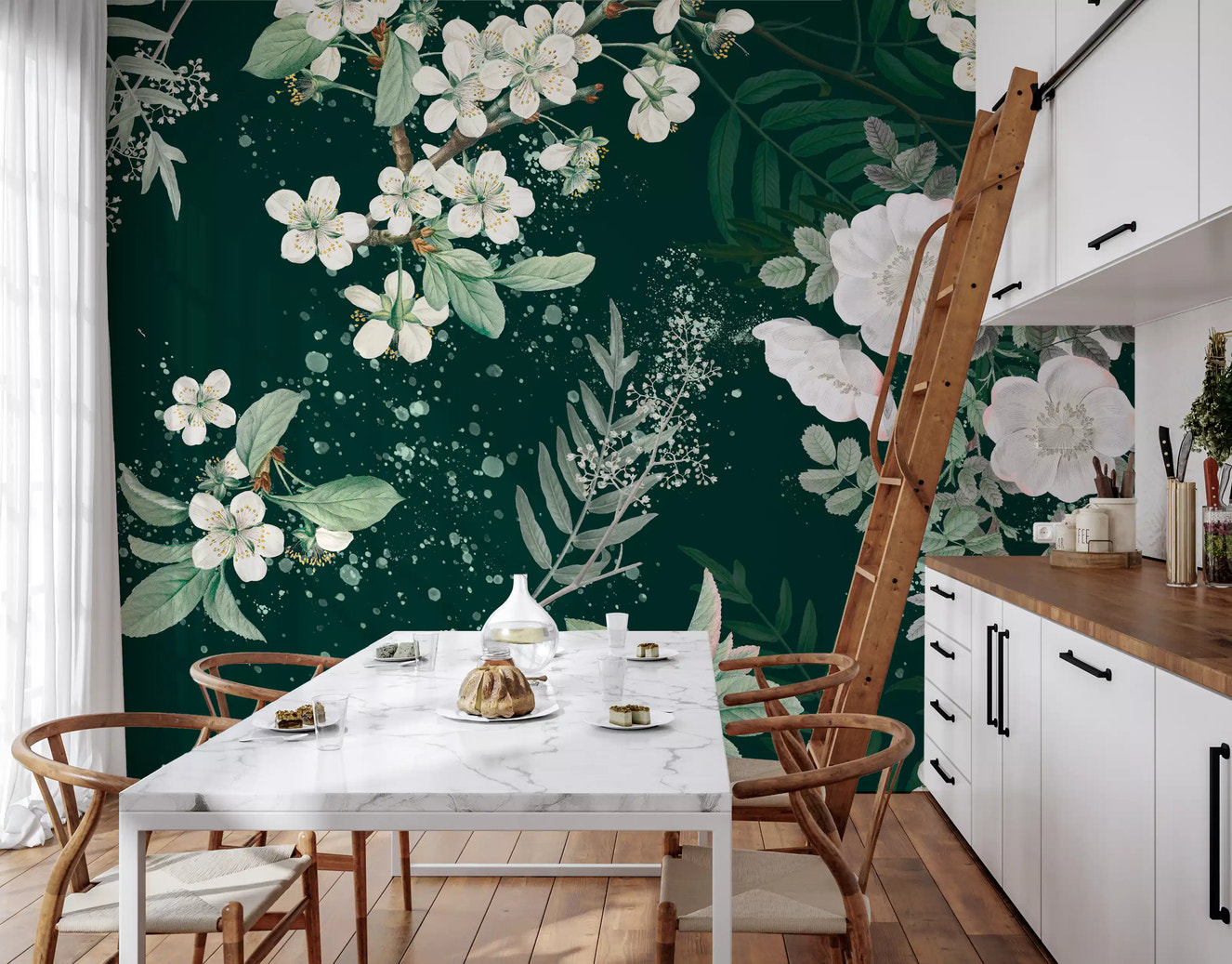 Elegancia de la floración del bosque Wall Mural