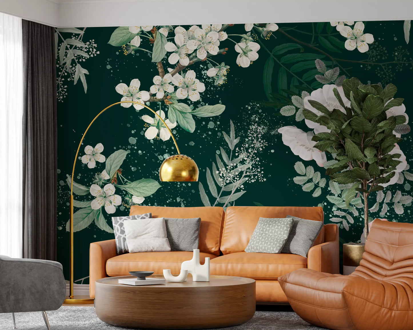 Elegancia de la floración del bosque Wall Mural