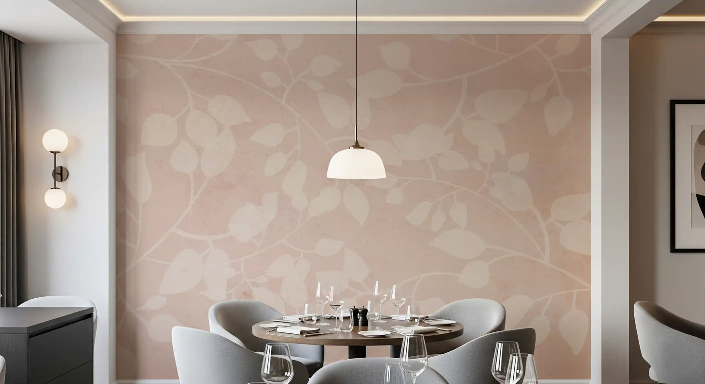 Botanical Embrace Blush Wall Mural