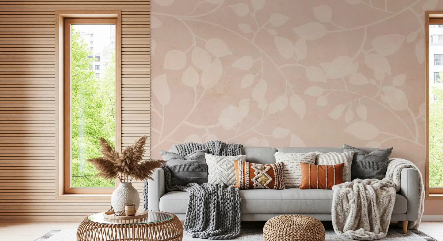 Botanical Embrace Blush Wall Mural