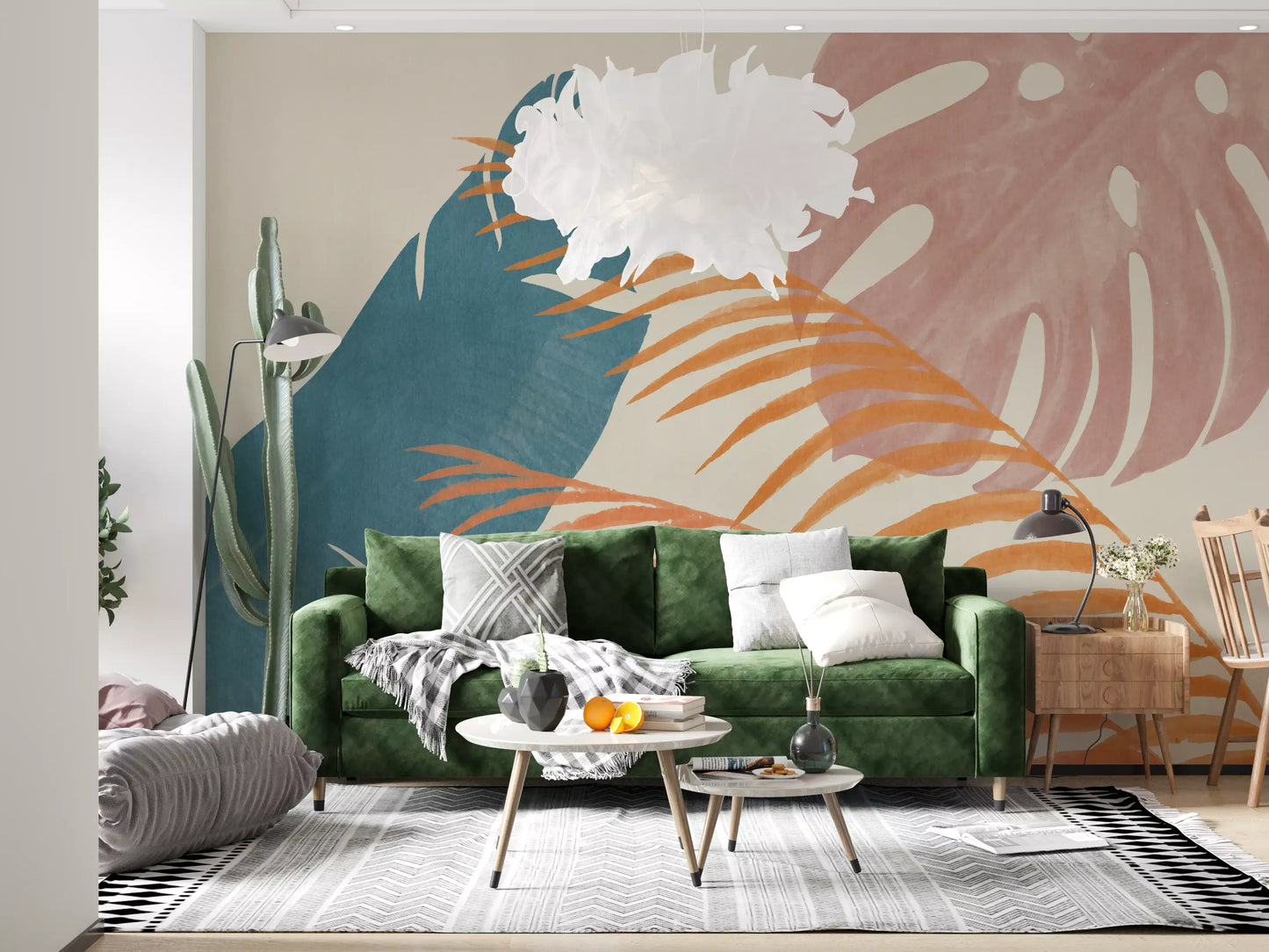 Mid-Century Foliage Flow Wall Mural