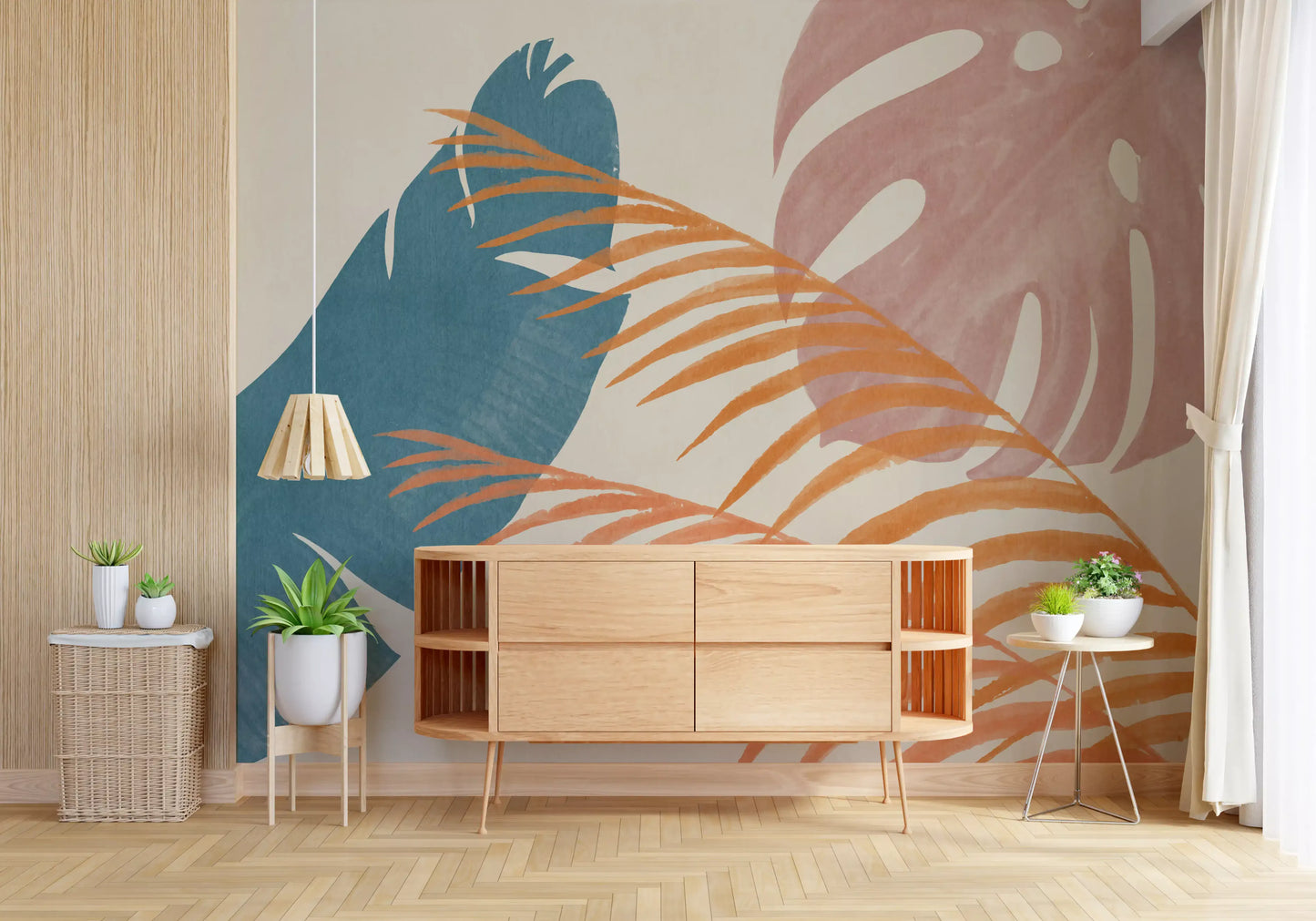 Mid-Century Foliage Flow Wall Mural