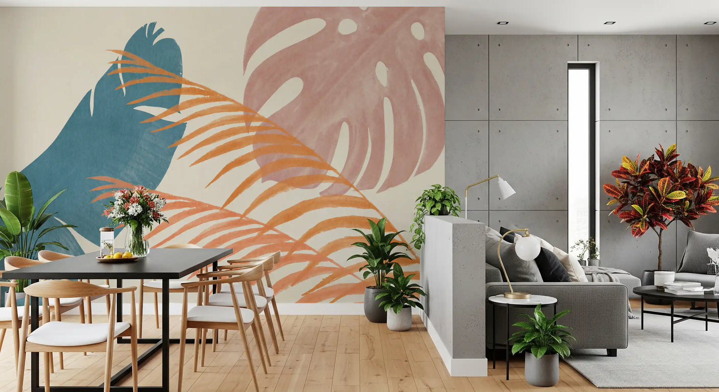 Mid-Century Foliage Flow Wall Mural