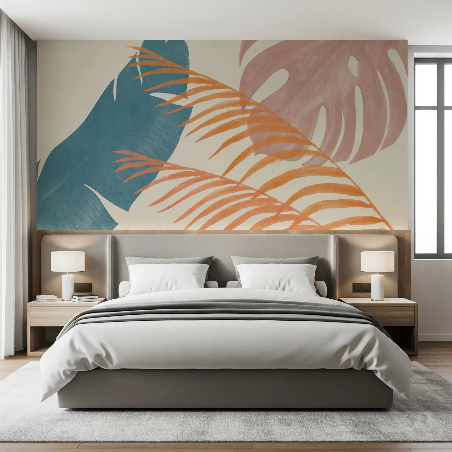 Mid-Century Foliage Flow Wall Mural