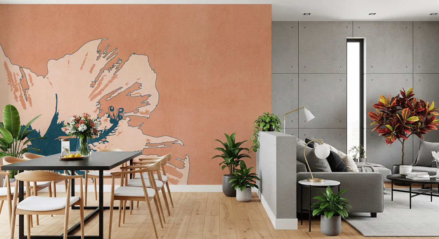 Tropical Ink Flower Wall Mural