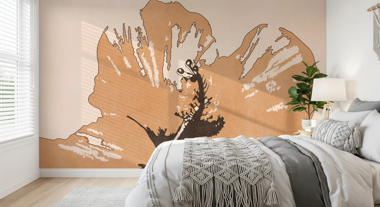Terra Bloom Silhouette Wall Mural