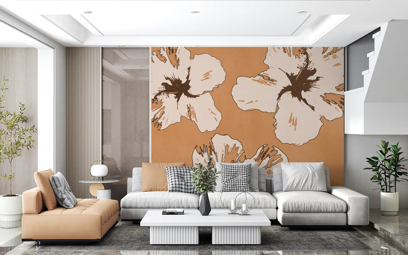 Warm Mix of Hibiscus Wall Mural