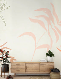Quiet Hallway backdrop in cream with the Ethereal Fronds wall mural.