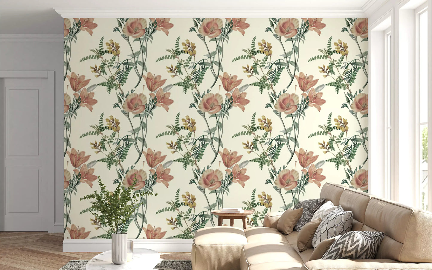 Vintage Botanical Flower Wallpaper