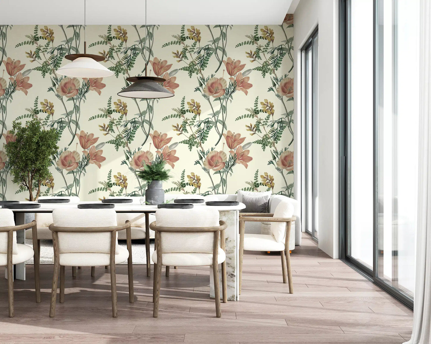 Vintage Botanical Flower Wallpaper