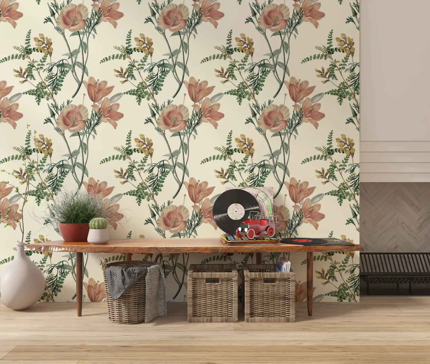 Vintage Botanical Flower Wallpaper