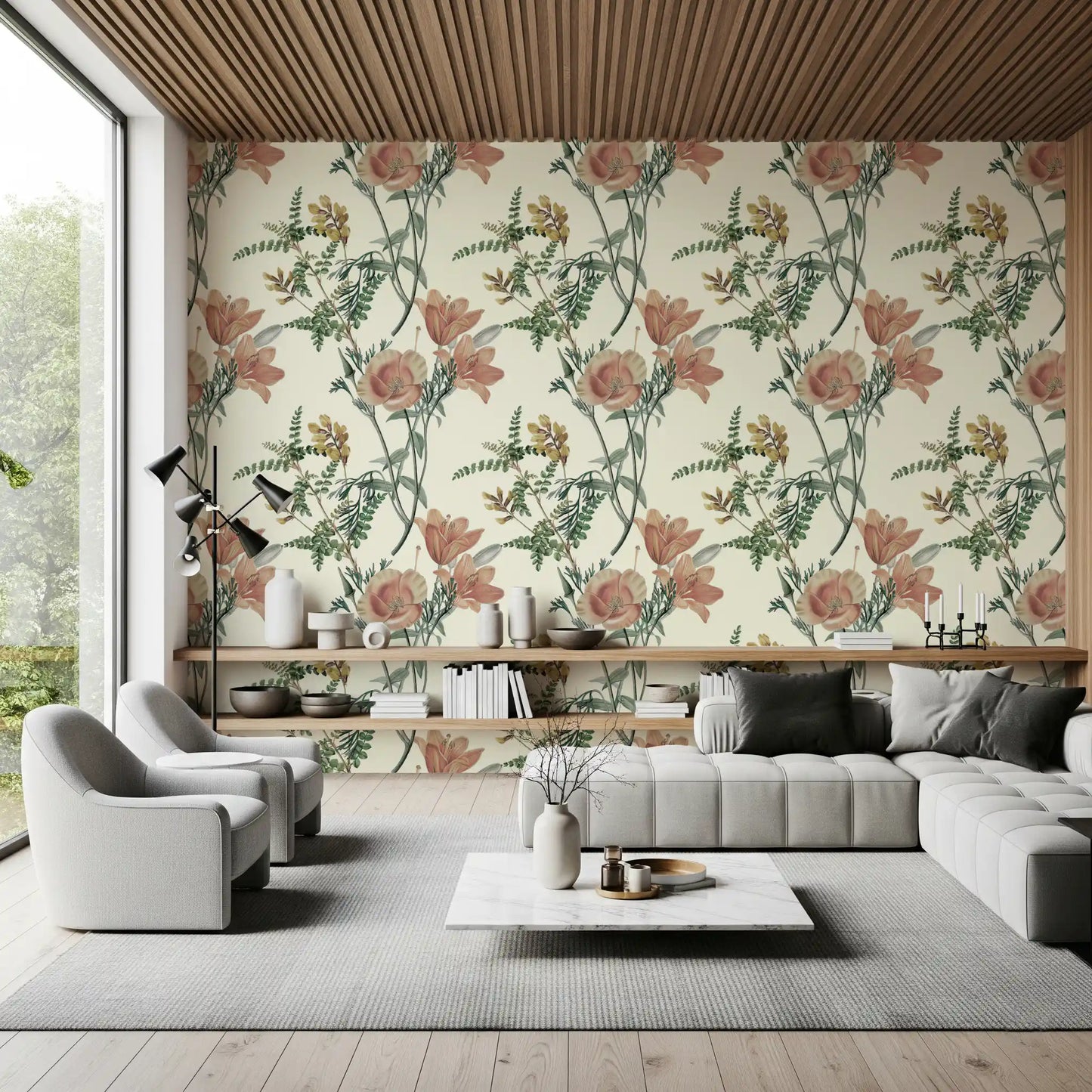 Vintage Botanical Flower Wallpaper