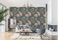 Floral vintage wallpaper design with Traditional Botanical pattern style