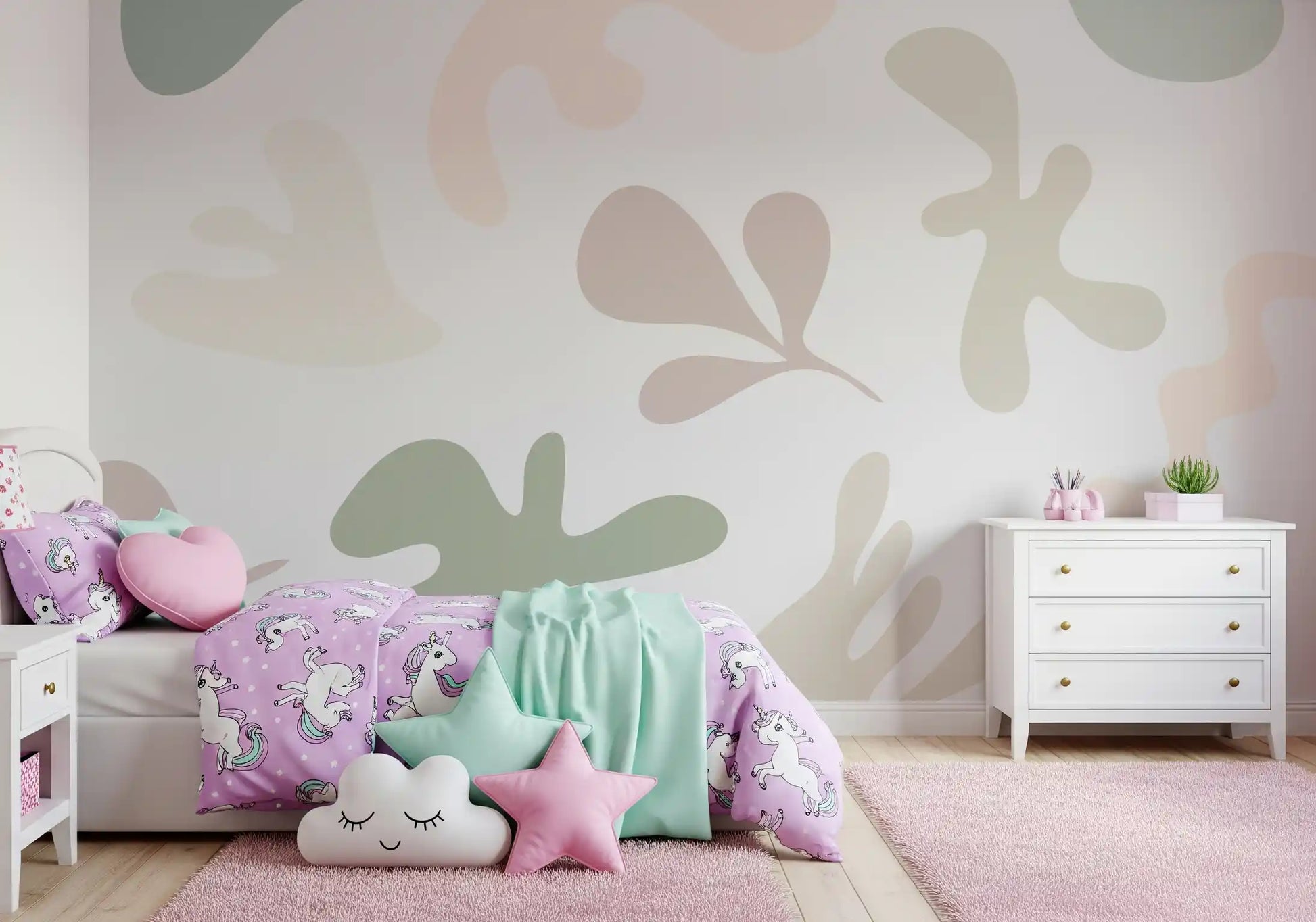 Abstract pastel wall mural Soft Abstract Serenity design