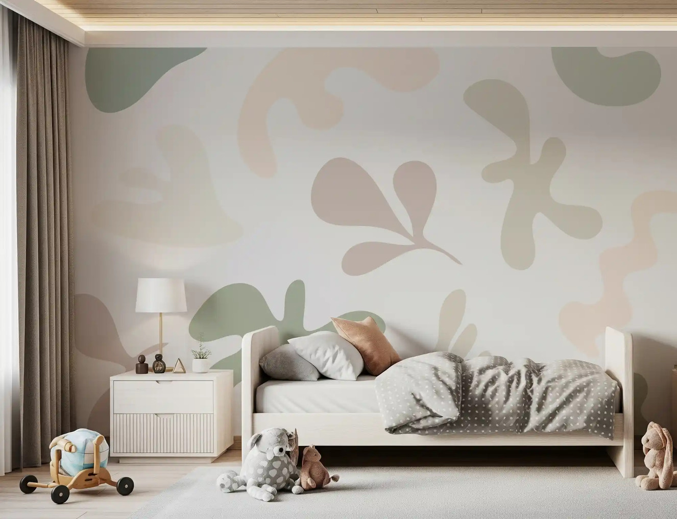Bedroom Soft Abstract Serenity wall mural pastel shapes