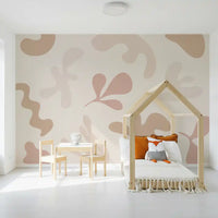 Neutral abstract wall mural Organic Flow smooth shapes
