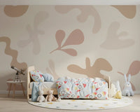 Kids room wall Organic Flow mural modern muted design