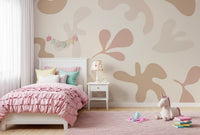 Organic Flow wall mural with soft muted abstract forms
