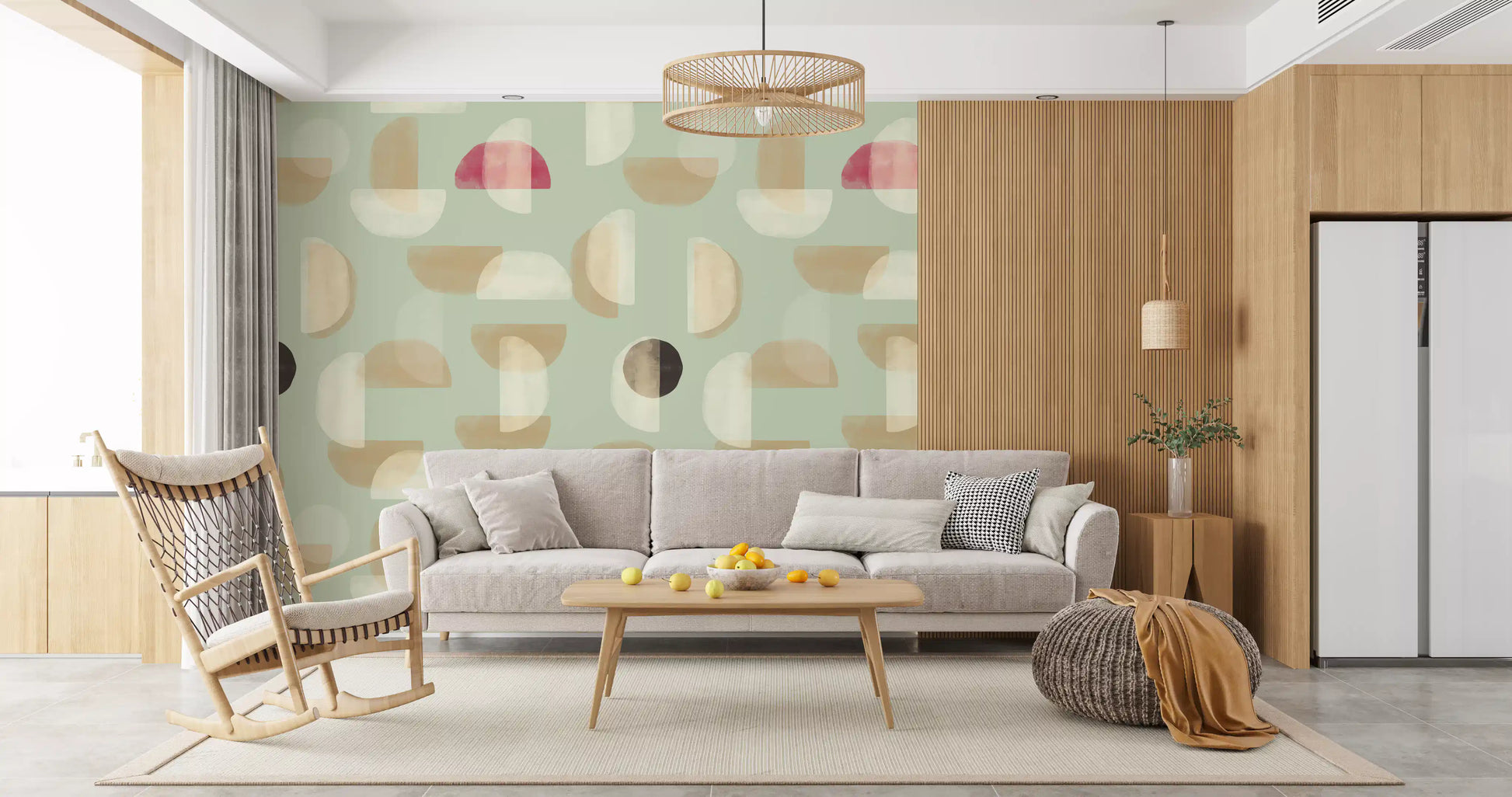 Modern geometric wall mural Soft Modern Shapes soft colors