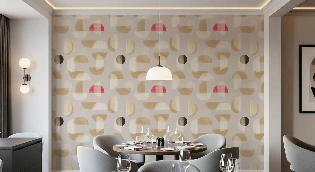 Dining room Abstract Whispering Shapes wall mural pattern design