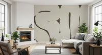 Silenced Current wall mural with soft beige abstract forms
