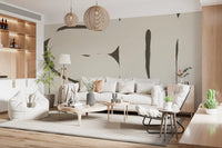Silenced Current wall mural with layered neutral tones