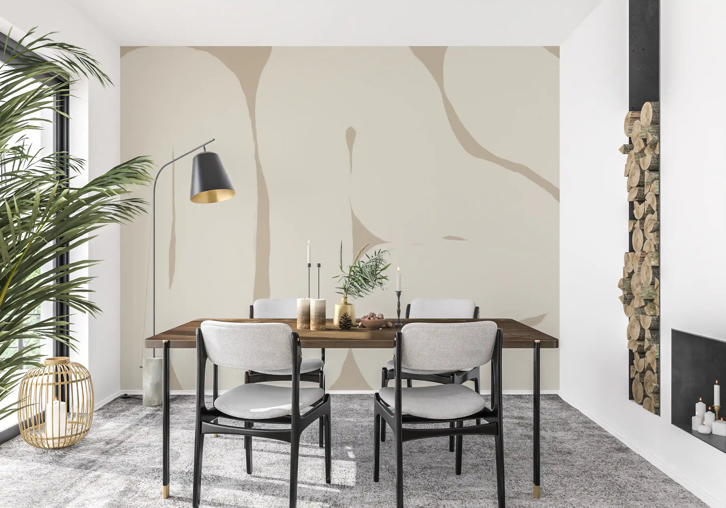 Smooth Flow mural showing gentle curves and soft tones