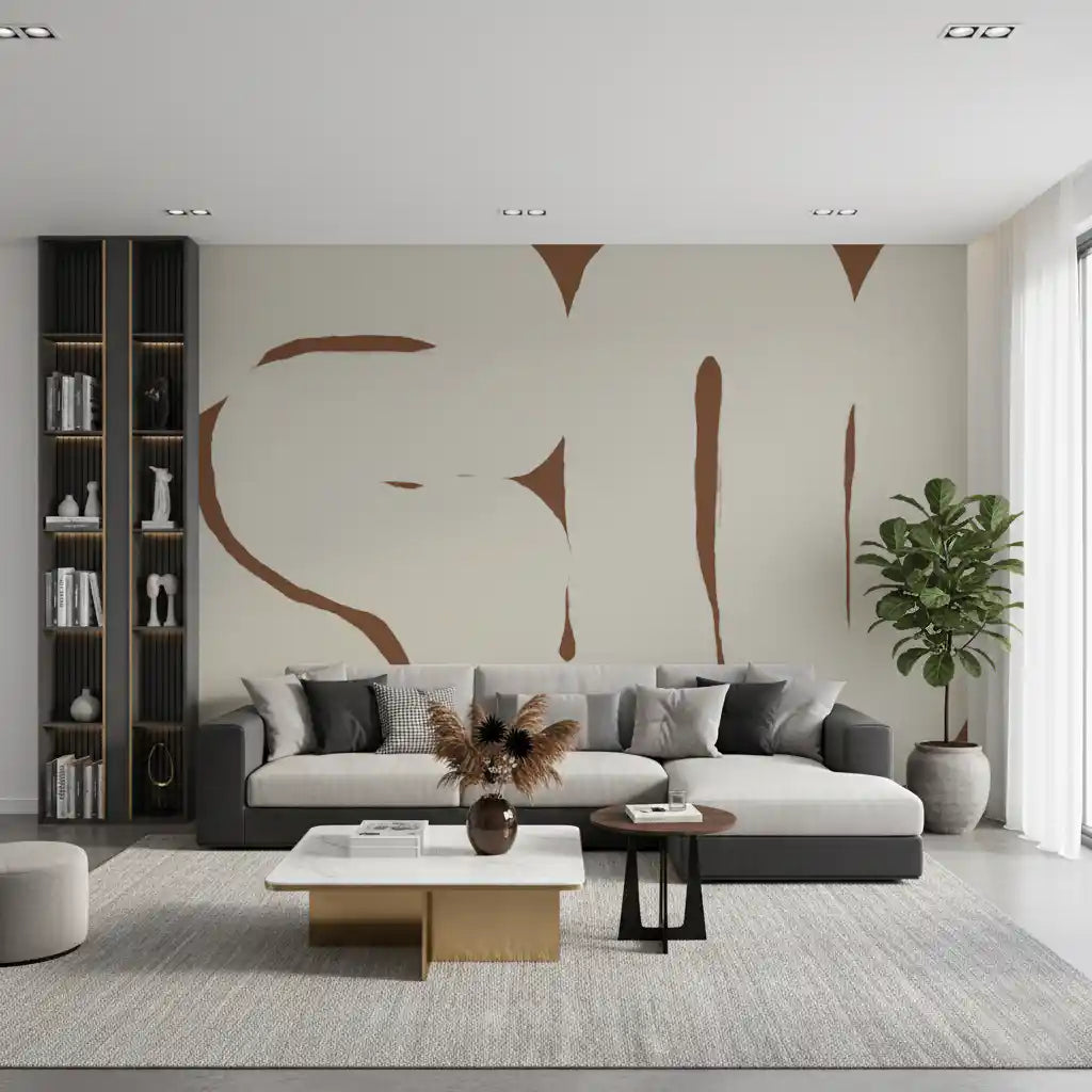 Organic Embrace wall mural with organic form layout style