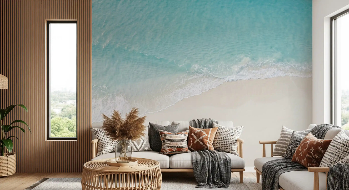 Coastal Serenity: Turquoise Waters & White Sand Wall Mural