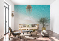 Hallway Aqua Shoreline mural showing soft shoreline and clear water