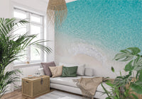 Coastal mural showing Shoreline Bliss waves meeting soft beach