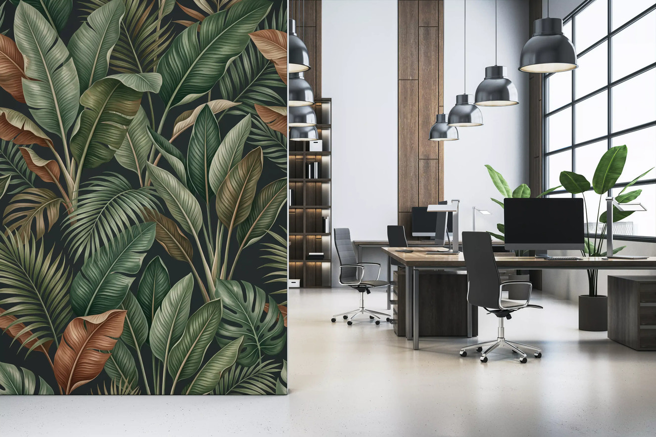 Tropical Foliage Mystique Wall Mural
