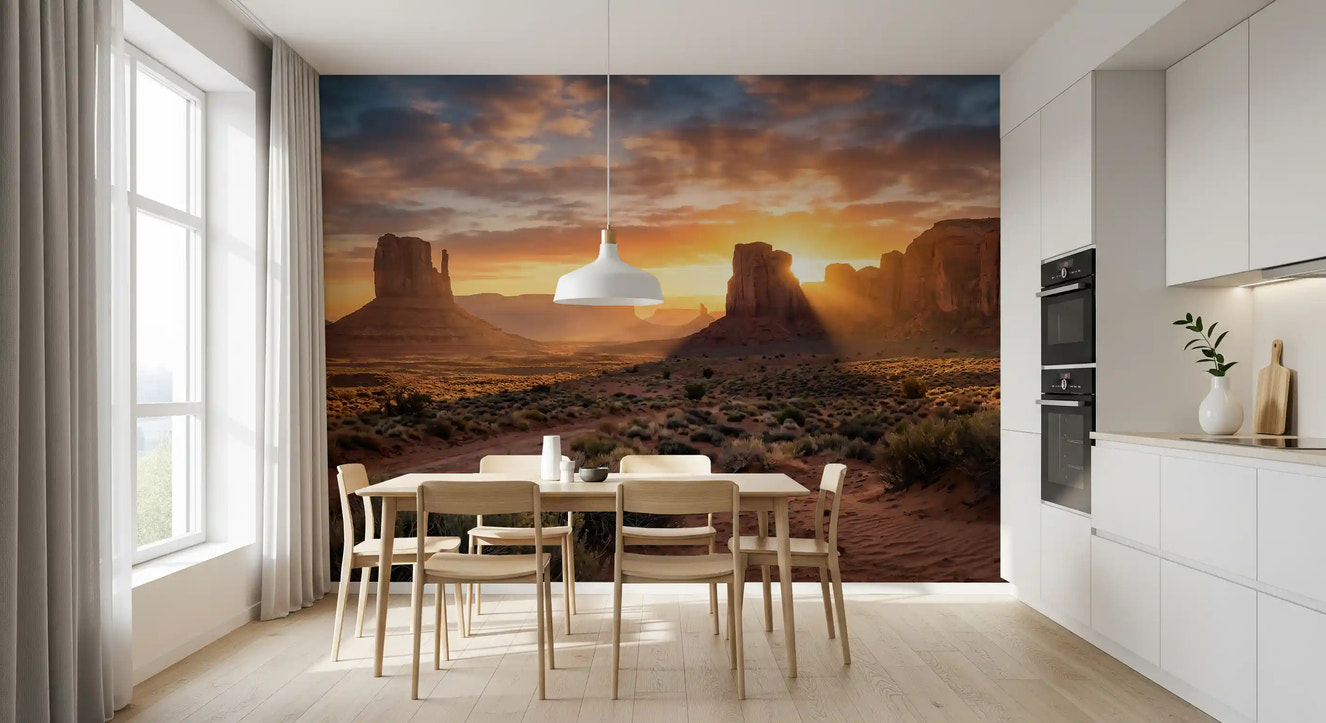 Desert Horizon: Golden Hour Buttes Wall Mural