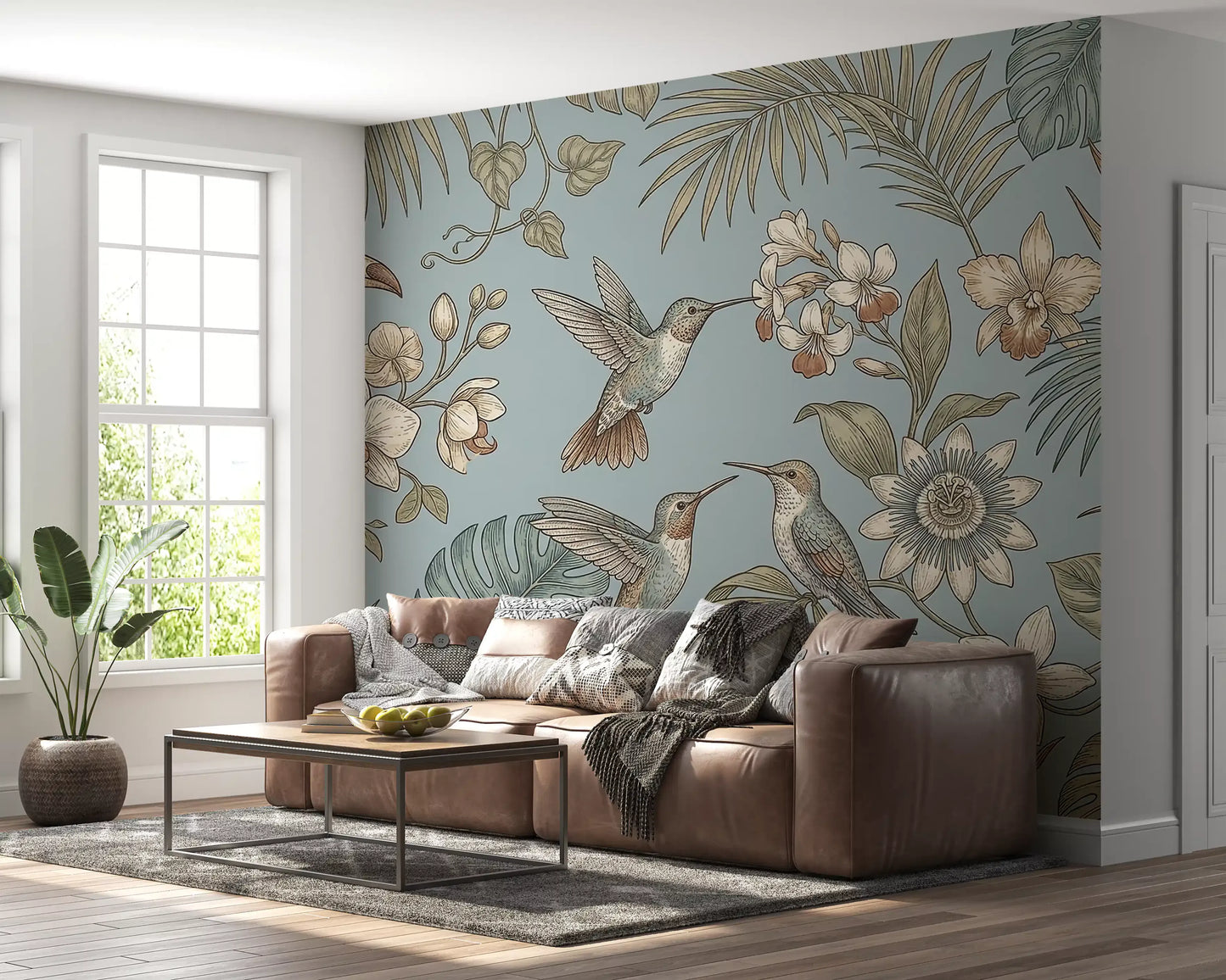 Tropical Birds Serenity  Wall Mural