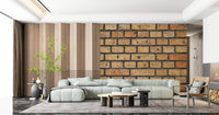 Weathered surface marks define this Timeless Brick wall mural brickwork style