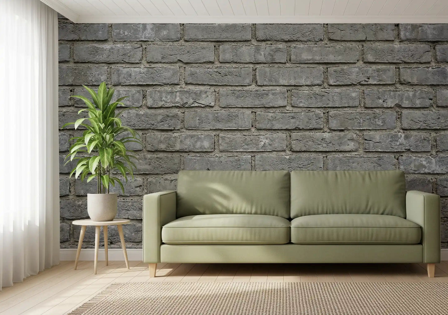 Urban Gray Brick Texture Wall Mural