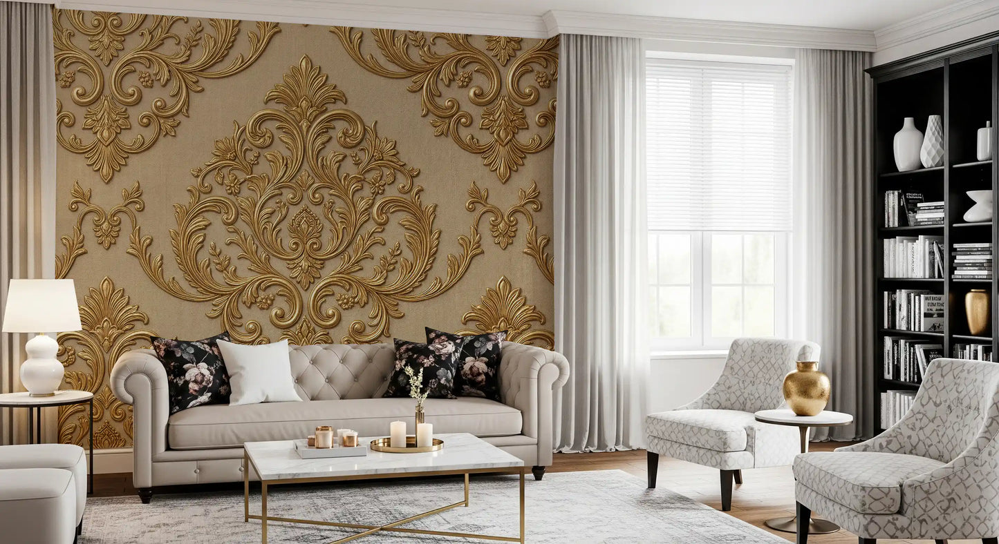 Gilded Grandeur Pattern Wall Mural