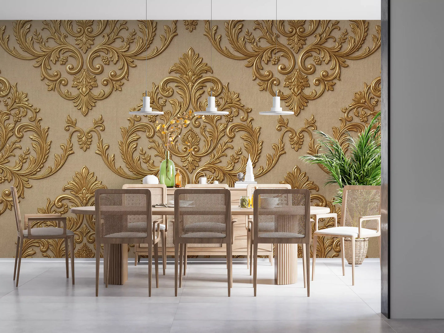 Gilded Grandeur Pattern Wall Mural