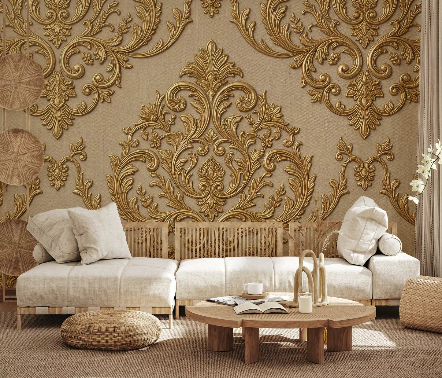 Gilded Grandeur Pattern Wall Mural