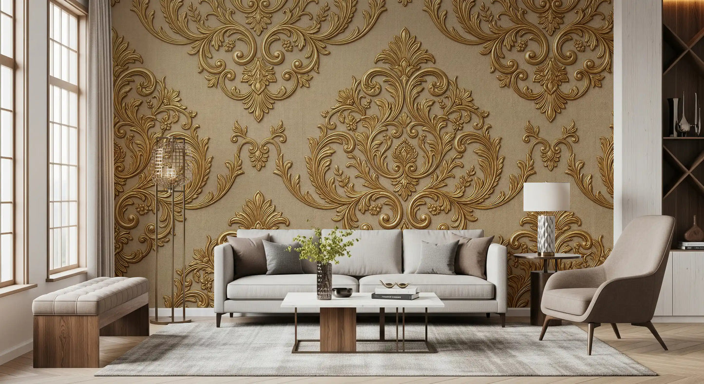 Gilded Grandeur Pattern Wall Mural
