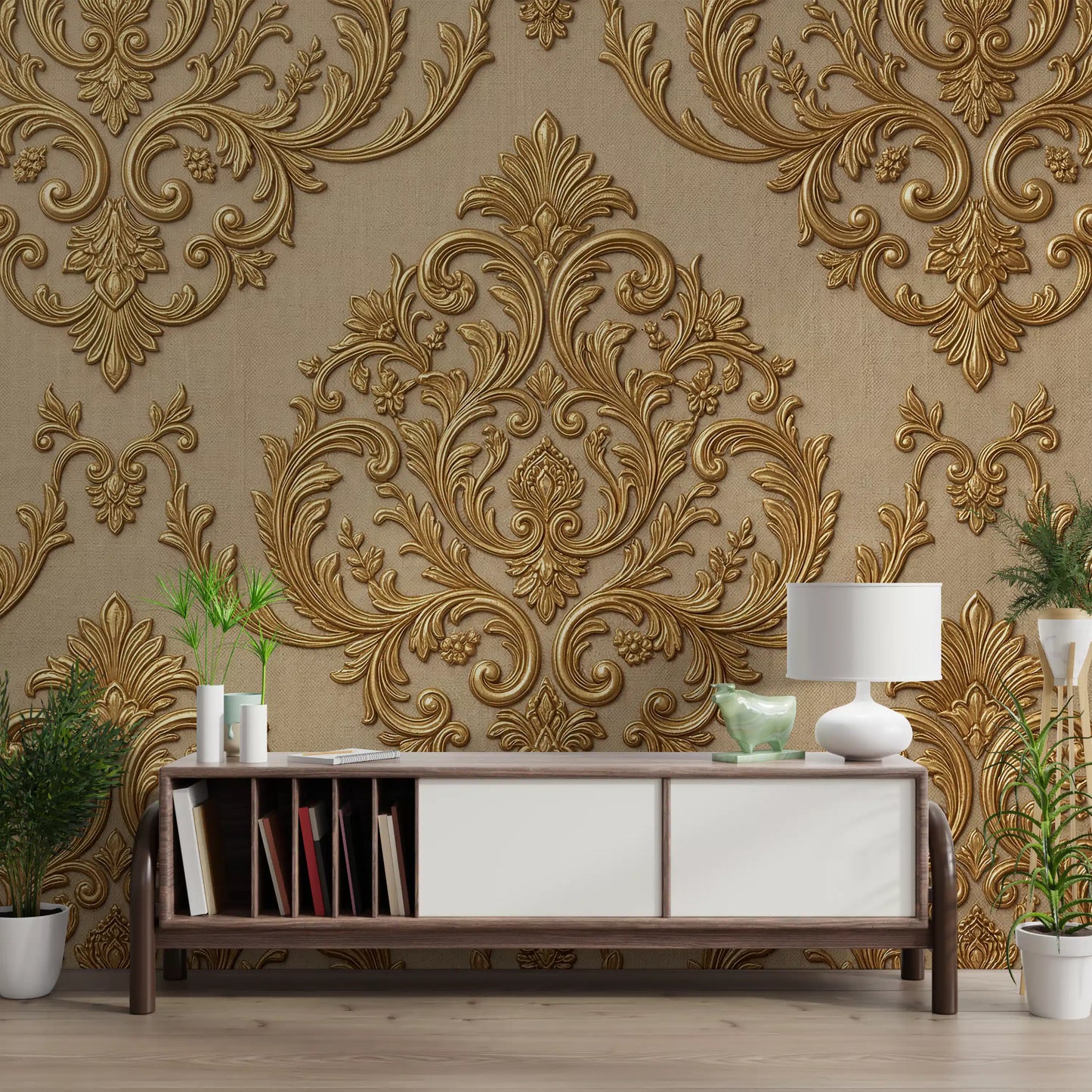 Gilded Grandeur Pattern Wall Mural