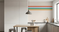 Bold colour blocks running through Retro Vibe Horizontal Stripes wall mural