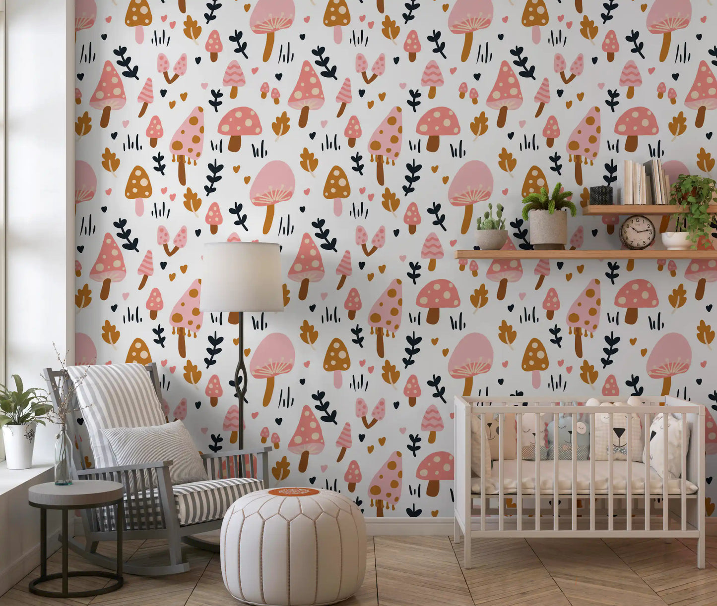 Sweet Woodland Mushrooms Wallpaper⁠