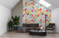 Office home wall in Playful Pebble Palette wallpaper artwork
