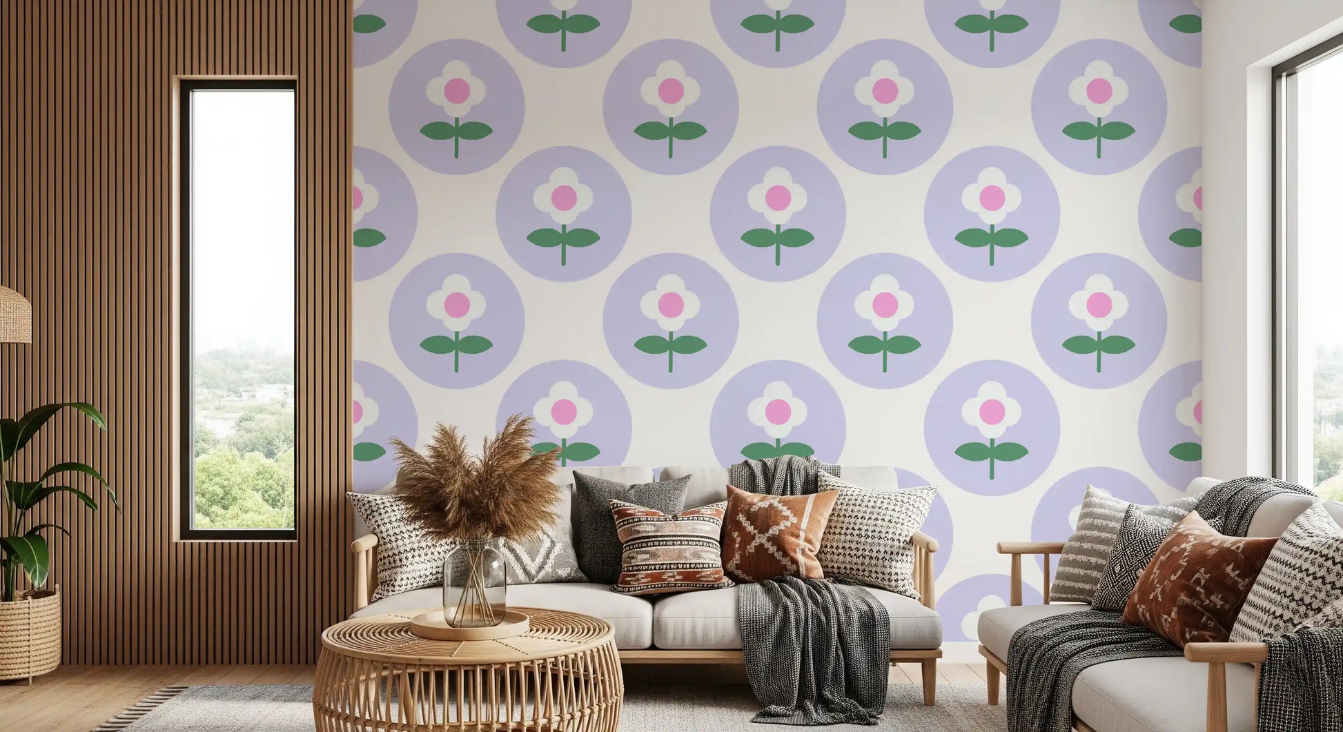 White petals and pastel base shaping Soft Lavender Bloom wallpaper
