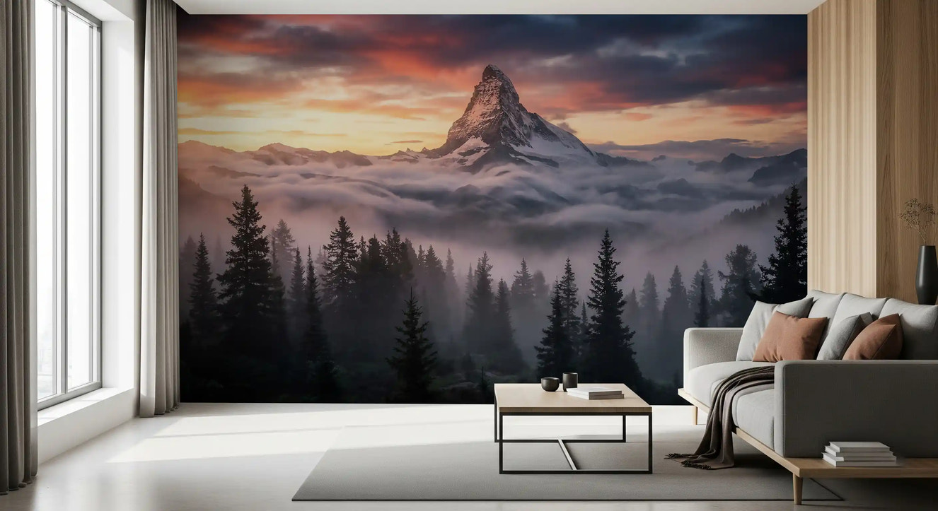 Mountain Majesty at Sunset Wall Mural