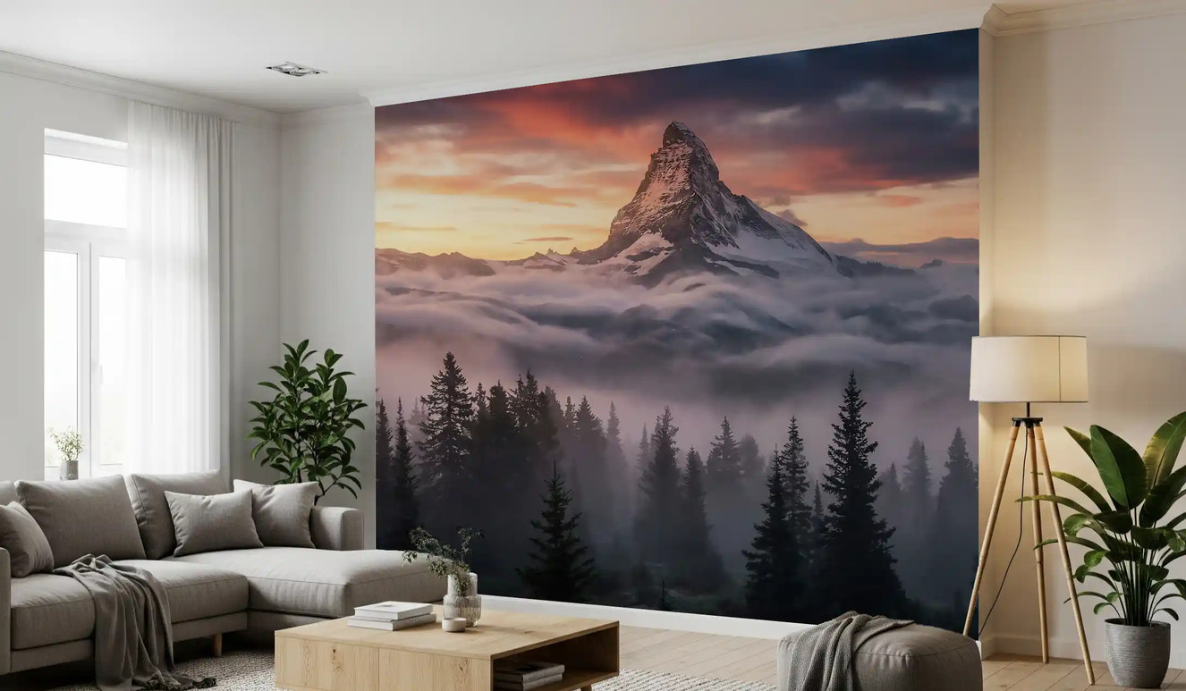 Mountain Majesty at Sunset Wall Mural